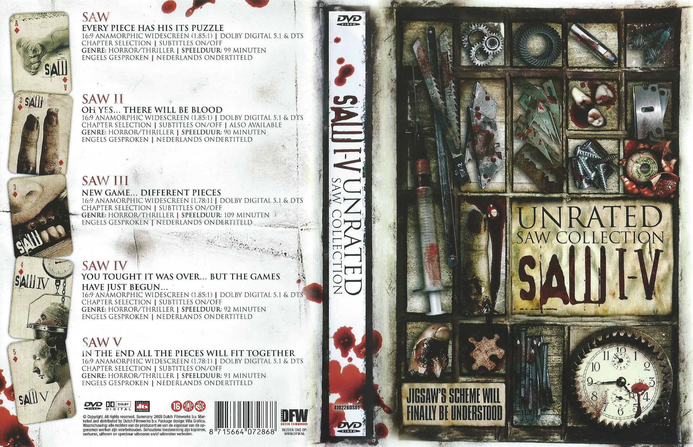 DVD – UNRATED SAW COLLECTION SAW I-V - 2009