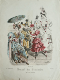 Prent – Journal des Demoiselles. Japanese lady Jester - P. Deterneville / B .C. - 1896