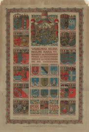 Prent - 25-jarig regeringsjubileum van Hare Majesteit koningin Wilhelmina – T. van der Laars - 1923