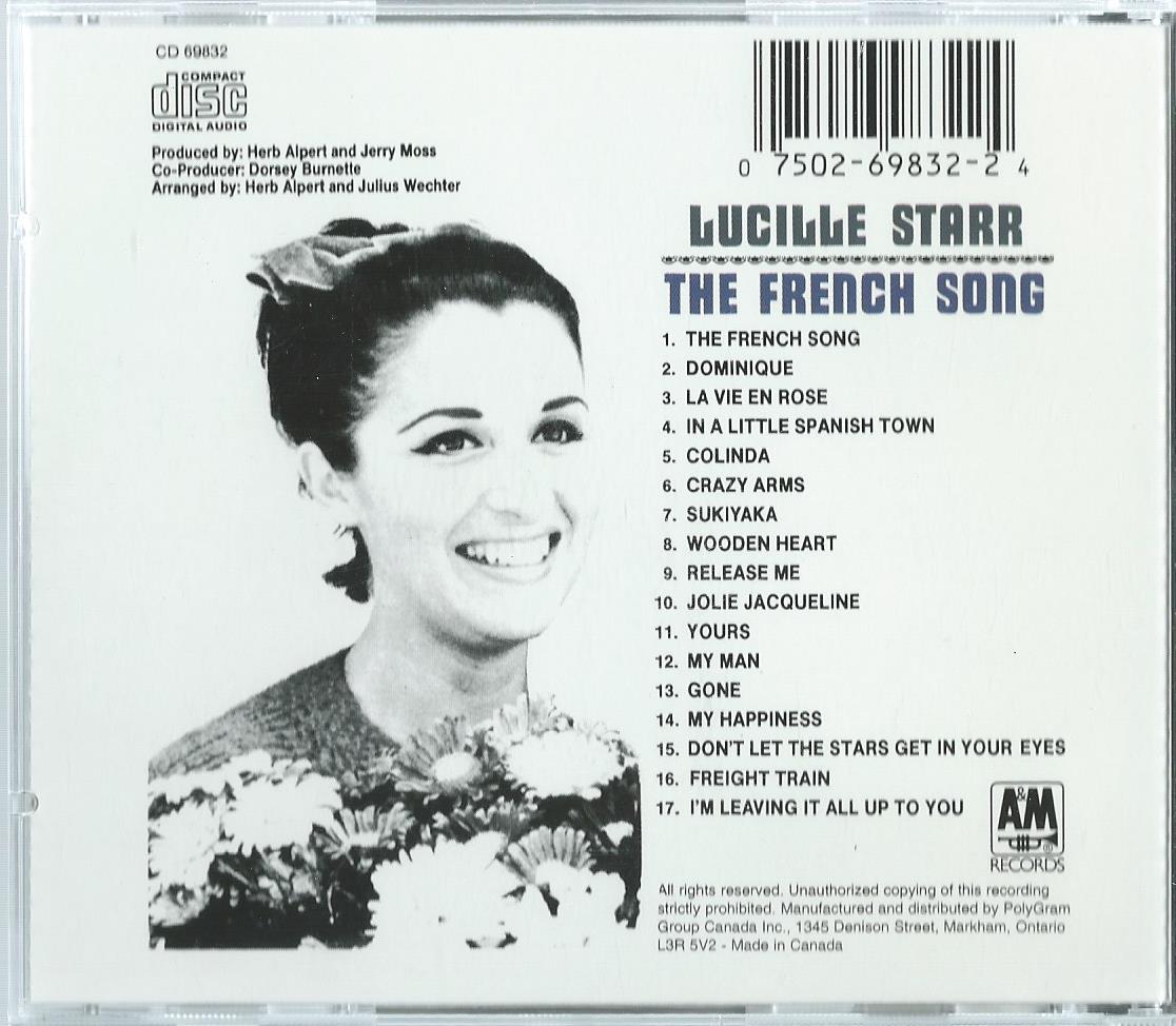 CD – LUCILLE STARR – THE FRENCH SONG - 2003