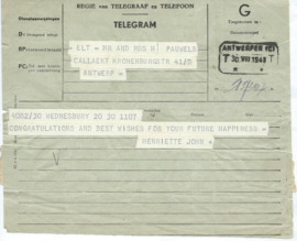 SET van 4 oude belgische telegrammen – 1948