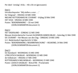 De OORLOGSKRANTEN – 3 stuks – 2017