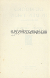 DE MOORD IN DEN TREIN – HERMAN HEIJERMANS -  1924