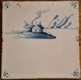 Antieke tegels – Delft – 5 stuks - ca. 19e eeuw