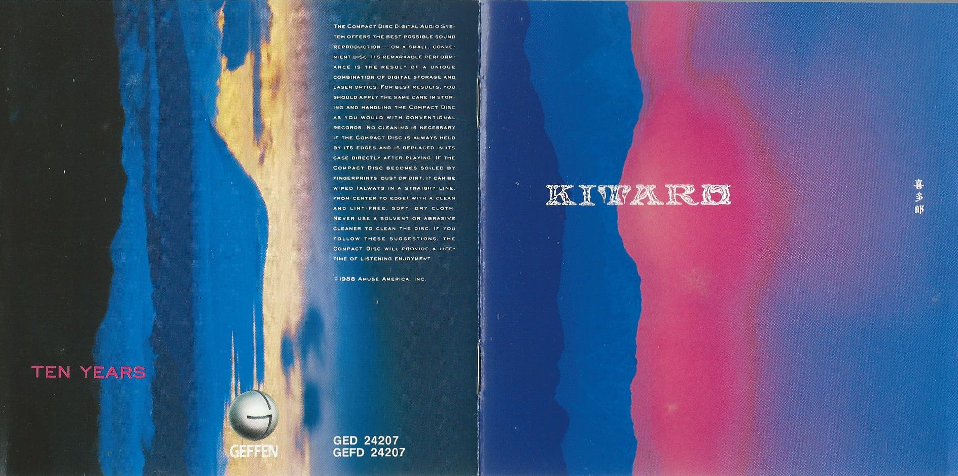 CD – KITARO – TEN YEARS – 2 CD - 1988