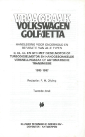VRAAGBAAK – VOLKSWAGEN GOLF/JETTA DIESELMODELLEN 1983-1987 -  P.H. OLVING - 1988