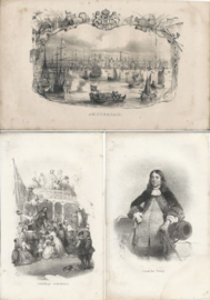 Prent - Het leven van Michiel Adriaanszoon de Ruyter- losbladig (102 stuks) - J.J. Belinfante - 1844/1848