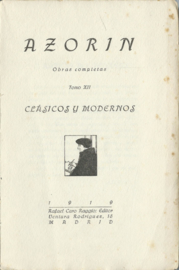 AZORIN - Obras Completas - Tomo XII – 1919