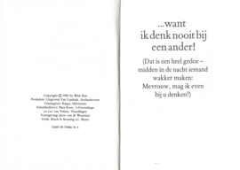 Soms denk ik wel eens bij mezelf … - WIM KAN – 1983