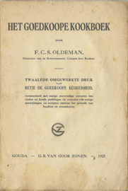 HET GOEDKOOPE KOOKBOEK – F.C.S. OLDEMAN - 1922