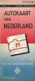 AUTOKAART VAN NEDERLAND – 3 stuks - 1968