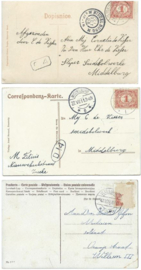 SET van 3 ansichtkaarten – Tsjecho-Slowakije – 1908, 1909 en 1911