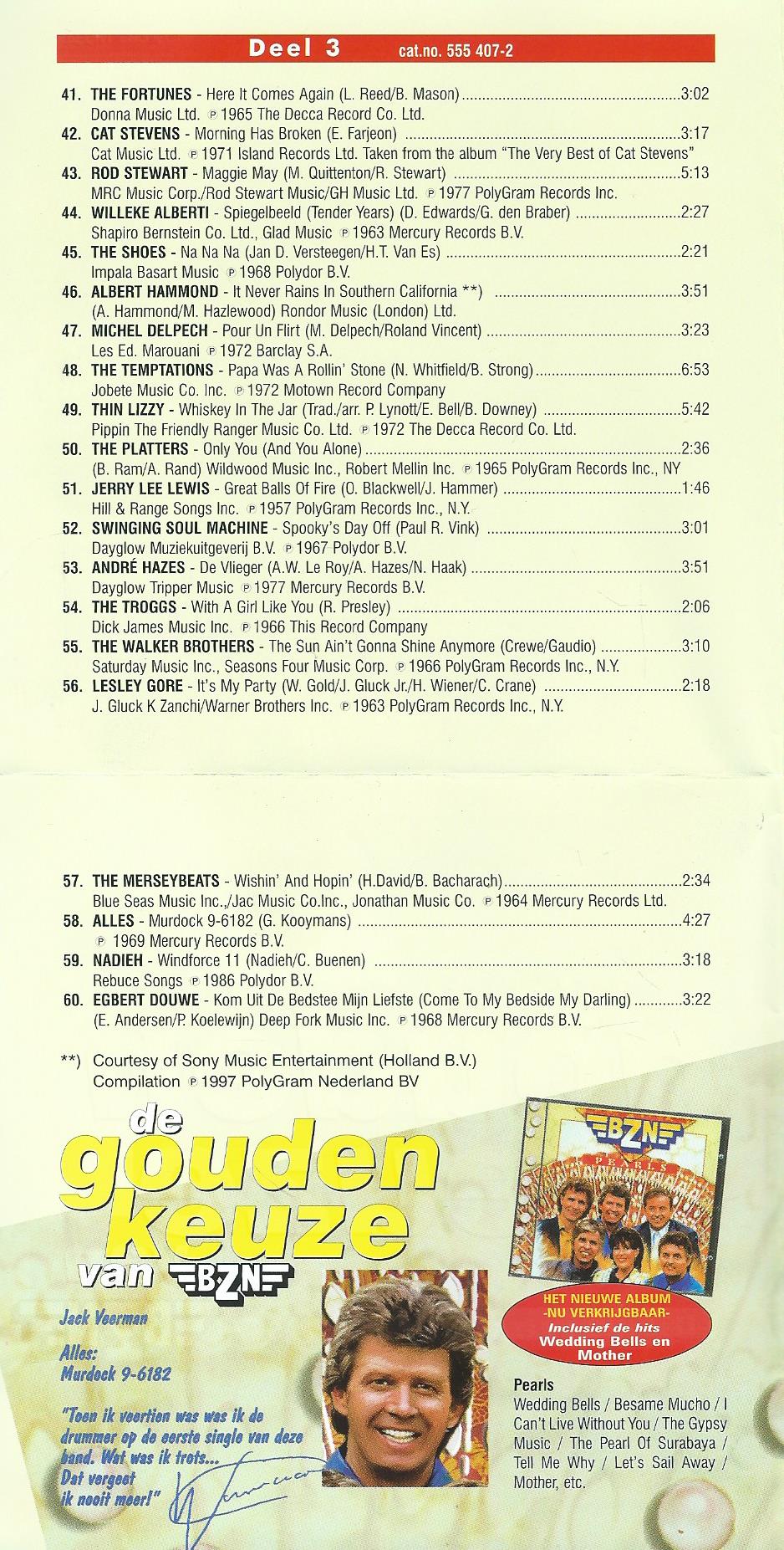 CD – Various - de gouden keuze van BZN – Deel 3 - 1997