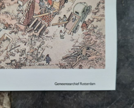 Poster: ‘het verwoeste Rotterdam’ – Nico Bronkhorst, tijdens de bezetting - 1994