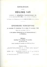 CATALOGUS van de VEILING 149 omvattende de antiquiteiten, kunstvoorwerpen etc. ,,, - 1962