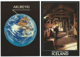 SET van 2 ansichtkaarten – IJsland