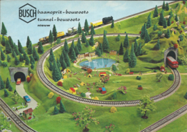 BUSCH - folder - baanoprit-bouwsets - tunnel-bouwsets nieuw - ca. 1966-1967