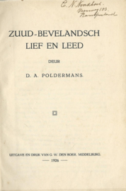 ZUUD-BEVELANDSCH LIEF EN LEED DEUR D.A. POLDERMANS - 1926
