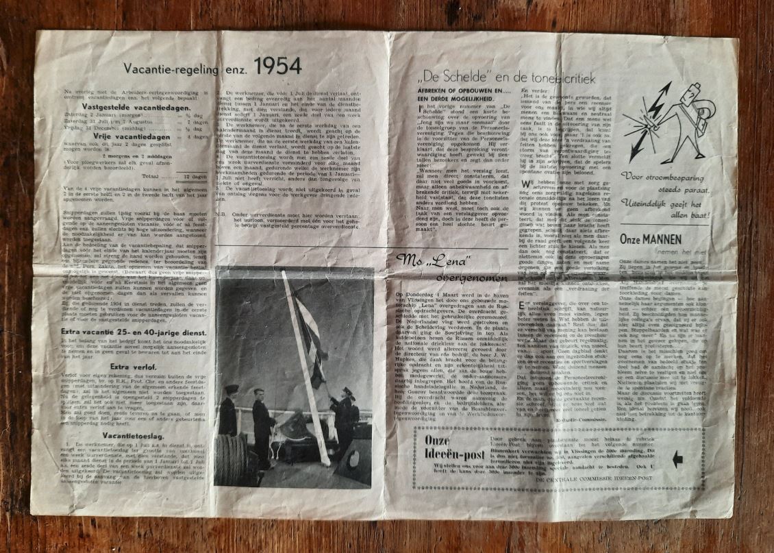 Krant – DE SCHELDE – ORGAAN VAN EN VOOR HET PERSONEEL ... - 1954