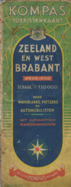 KOMPAS TOERISTENKAART ZEELAND EN WEST BRABANT – WEEK-END – jaren ‘50