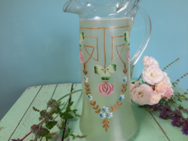 Waterkan met glas geemailleerd