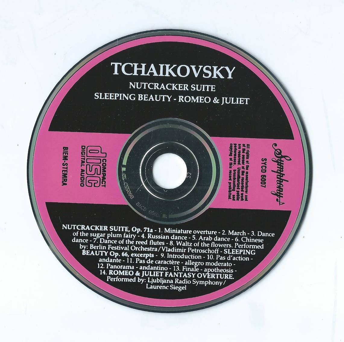 CD – TCHAIKOVSKY – Nutcracker Suite - Sleeping Beauty - Romeo & Juliet - 1991