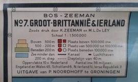 Wandkaart - No 7. GROOT_BRITTANIE & IERLAND (Blinde schoolkaart) - 1959