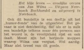 HET BLIJE LEVEN – VROOLIJKE VERZEN VAN JAN WILNA - 1935