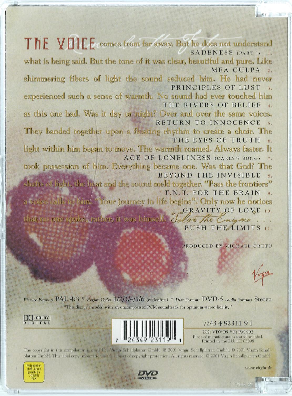 DVD – ENIGMA – REMEMBER THE FUTURE - 2001