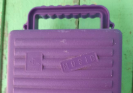 Koffer – muziek cassettes - 'MUSIC’ - kunststof – paars - jaren ‘80