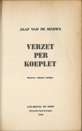 VERZET PER KOEPLET – JAAP VAN DE MERWE - 1976