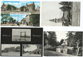 SET van 12 ansichtkaarten – diverse steden - o.a. 1912, 1936, 1939, 1947, 1951, 1959