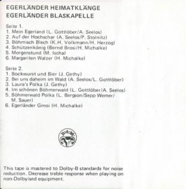 MC – Egerländer Blaskapelle - Egerländer Heimatklänge – jaren ‘80 (♪)