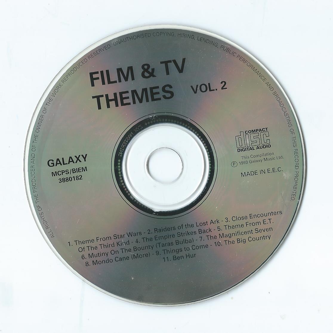 CD – Various - THE HOLLYWOOD FILM FESTIVAL ORCHESTRA – FILM & TV THEMES - VOL. 2 - 1993
