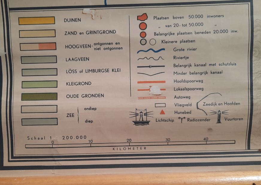 EENVOUDIGE SCHOOLKAART VAN NEDERLAND - 1950