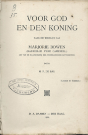 VOOR GOD EN DEN KONING – M.F. DE BAS - 1912