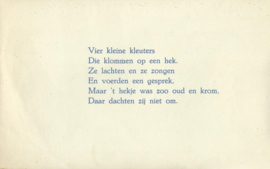 VAN VIER KLEUTERS – VERSJES VAN S. BOUMAN VAN TERTHOLEN - 1926