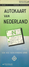 AUTOKAART VAN NEDERLAND – 3 stuks - 1968