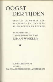 OOGST DER TIJDEN – JUBILEUMUITGAVE - JOHAN WINKLER - 1940