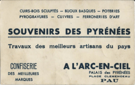 RECLAME KAART – SOUVENIRS DES PYRÉNÉES - PAU