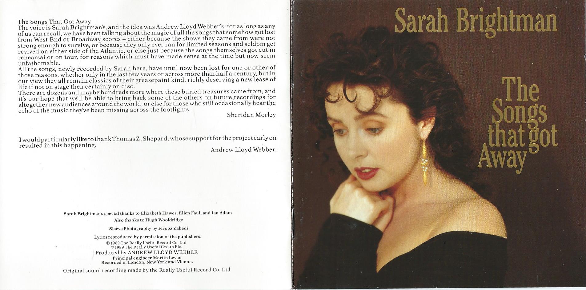 CD – Sarah Brightman – The Songs That Got Away - 1989