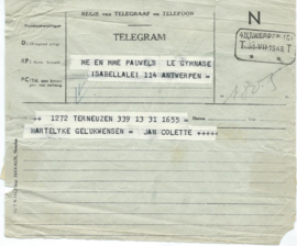 SET van 4 oude belgische telegrammen – 1948