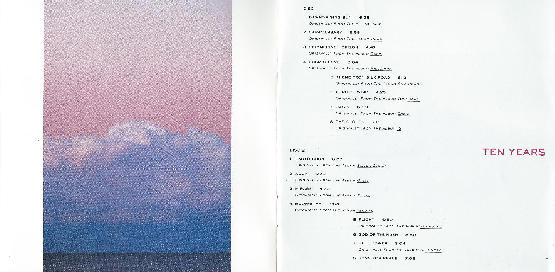 CD – KITARO – TEN YEARS – 2 CD - 1988