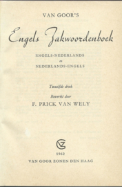 VAN GOOR’S Engels Zakwoordenboek - 1962