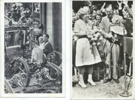 SET van 2 ansichtkaarten - ORANJE - Juliana en Bernhard - 1946