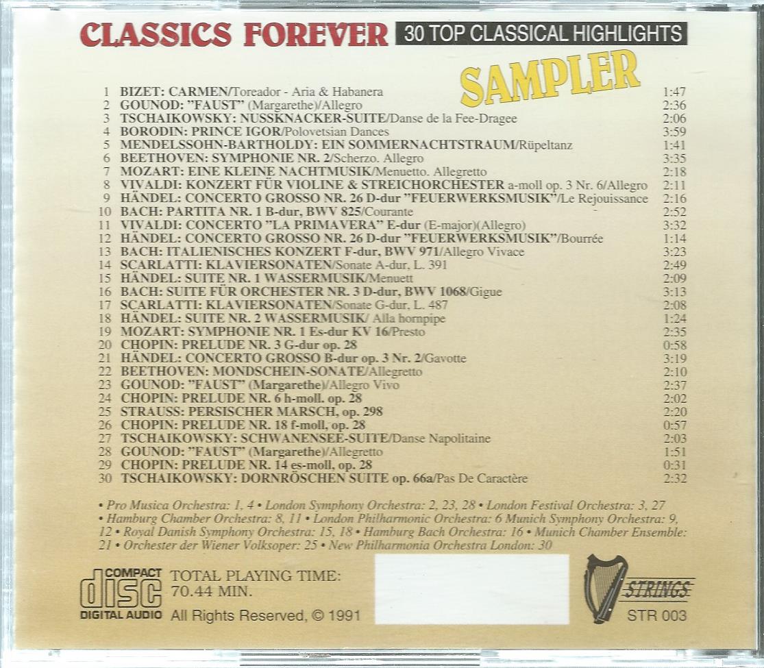 CD – Various – CLASSICS FOREVER - 1991