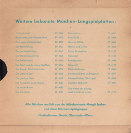 EP – Märchen Platten – Aschenbrödel - 1961