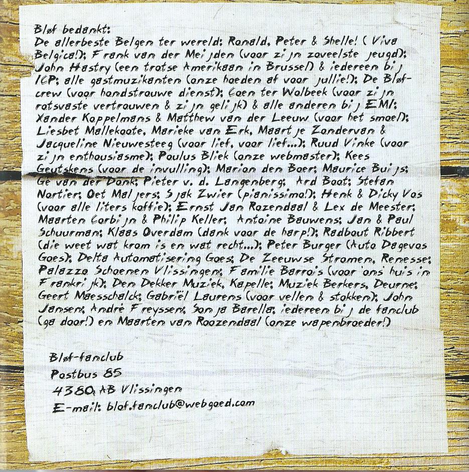CD – BLØF – BOVEN - 1999