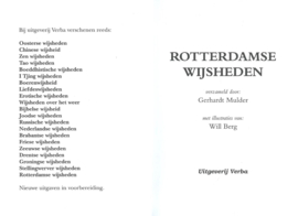 ROTTERDAMSE WIJSHEDEN – Gerhardt Mulder – 2000