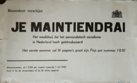Set van 3 posters: Je Maintiendrai - 1943-1945